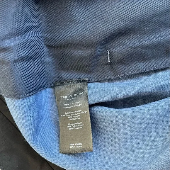 NWT Rag & Bone Blue Layla Slim Fit Ankle Pants - Picture 6 of 7